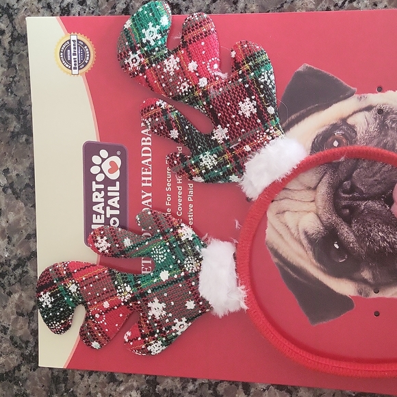 Heart to Tail PET HOLIDAY HEADBAND toggle for secure fit, fabric headband new - Picture 2 of 4